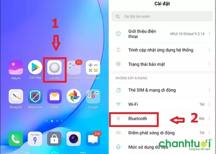 Bật Bluetooth trên điện thoại Android