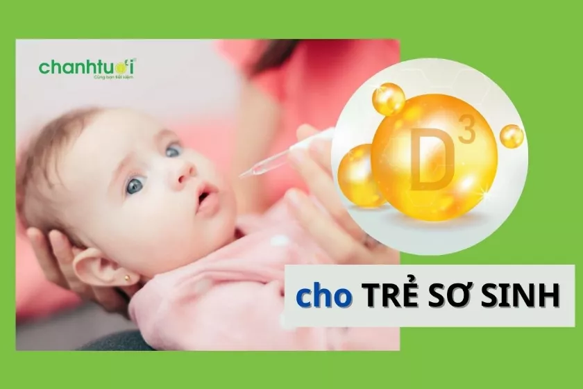 Bé đang được nhỏ vitamin D3