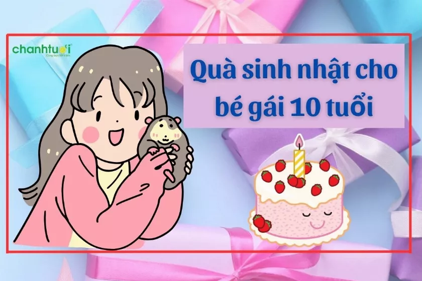 Bé gái 10 tuổi đang mở quà sinh nhật