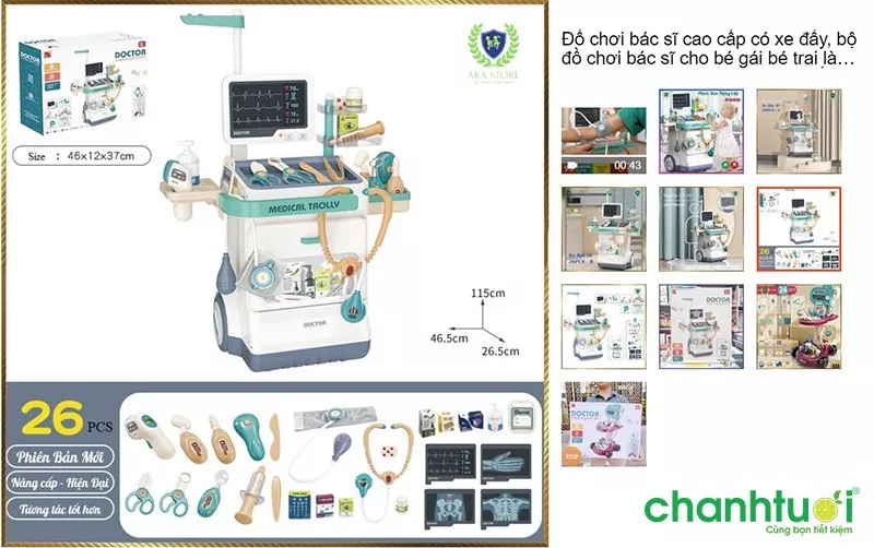 Bé nhập vai bác sĩ với bộ đồ chơi cao cấp