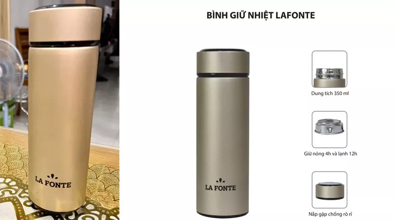 Bình Giữ Nhiệt LaFonte 350ml Màu Gold 180732