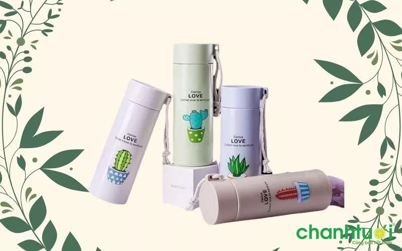 Bình nước giữ nhiệt cute mini cho bé đi học 400ml