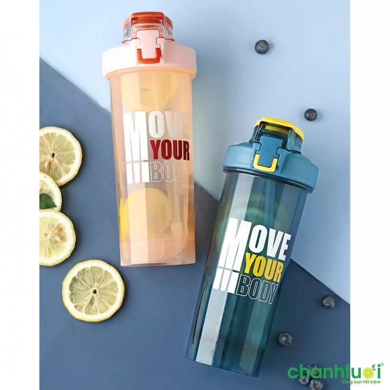 Bình Nước tập Gym, Chơi Thể Thao Thể Hình, Dung Tích 800ml, Kèm Quả Lắc GYM SENA