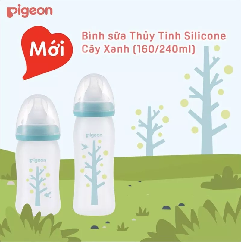 Bình sữa Pigeon tráng silicon