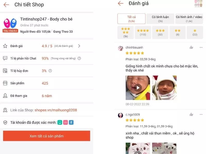 Body và phụ kiện cho bé