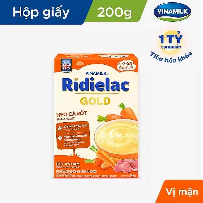 Bột ăn dặm Ridielac heo cà rốt