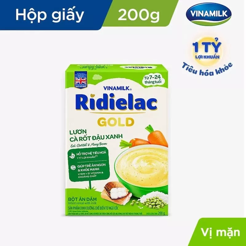 Bột ăn dặm Ridielac lươn cà rốt đậu xanh