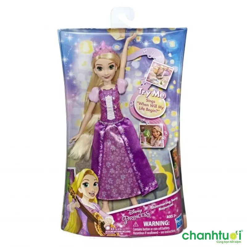 Búp bê công chúa Rapunzel với mái tóc vàng óng