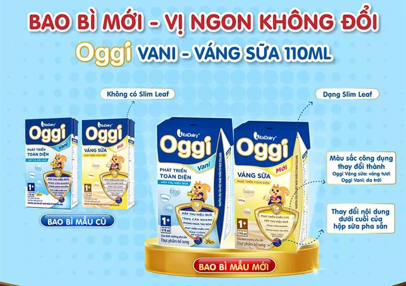 Các loại sữa Oggi pha sẵn và giá bán