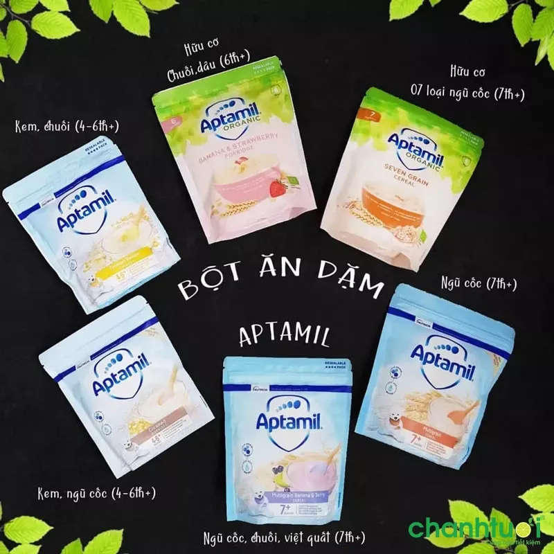 Các vị bột ăn dặm Aptamil