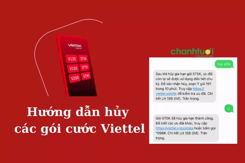 Cách hủy gói cước Viettel