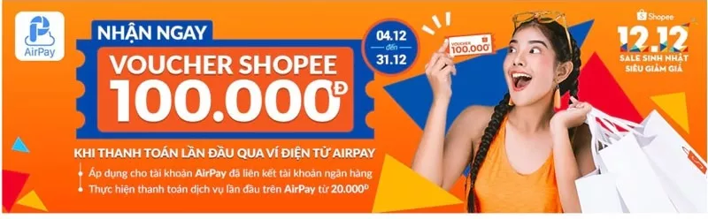 Cách liên kết với ví Airpay để nhận mã giảm giá shopee 20%