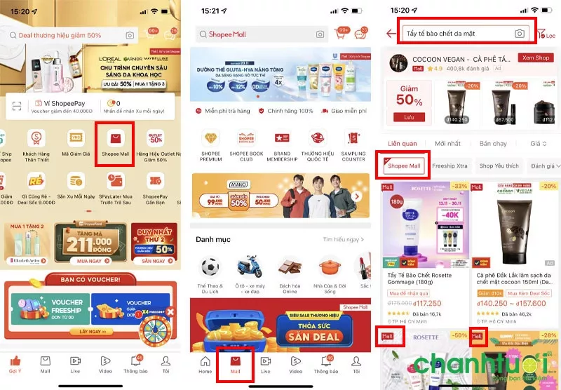 Cách mua hàng Shopee Mall chính hãng