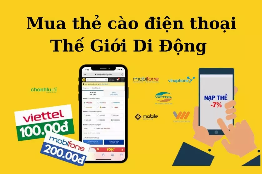 Cách mua thẻ điện thoại Thế Giới Di Động chiết khấu cao 2%, giá rẻ