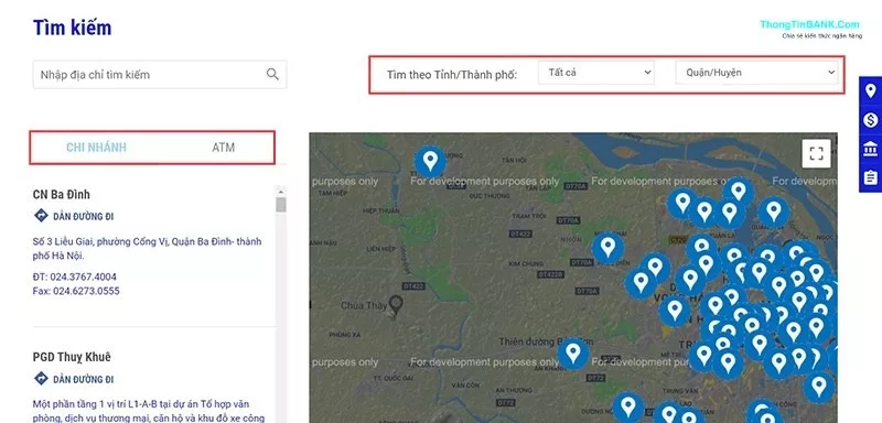Cách tra cứu chi nhánh/PGD ngân hàng MBBank