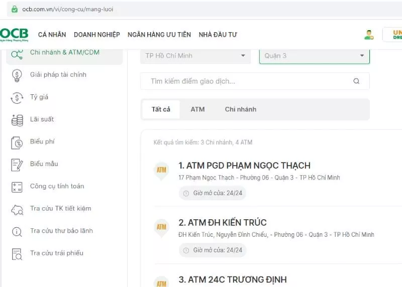 Cách tra cứu số hotline các chi nhánh ngân hàng OCB