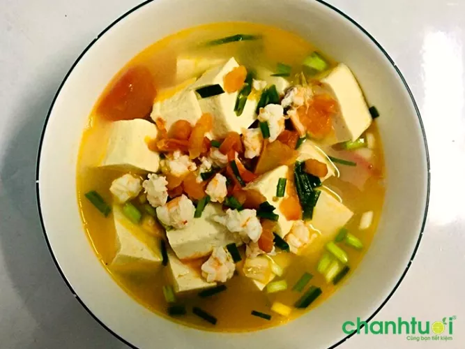 Canh đậu hũ nấu tôm