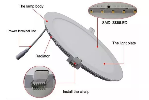 Cấu tạo đèn LED âm trần