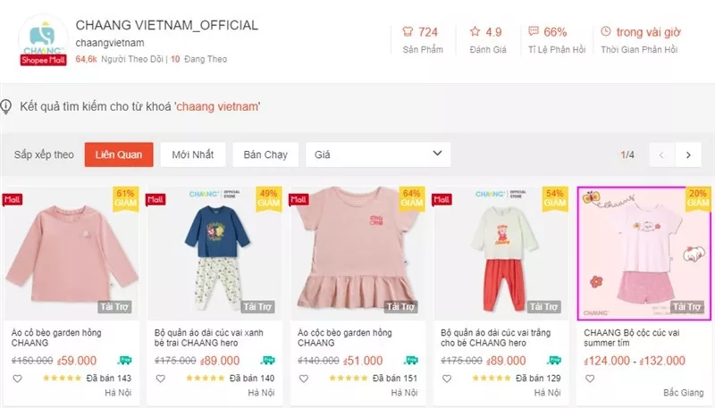 Chaang Việt Nam trên Shopee