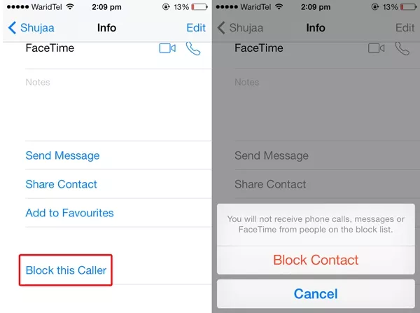 Chặn cuộc gọi trên IOS với iMessages