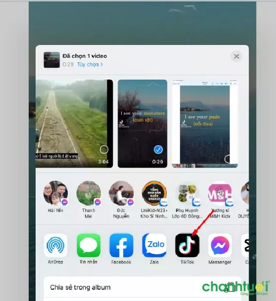 Chia sẻ lên TikTok