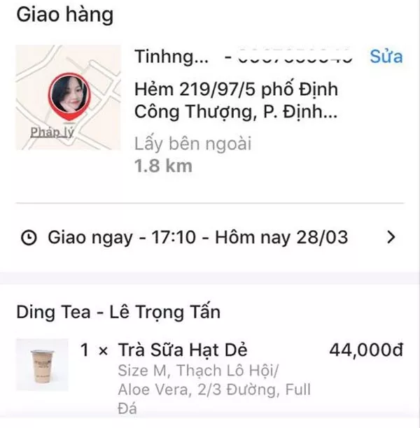 Chỉnh sửa địa chỉ giao hàng