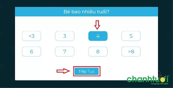 Chọn độ tuổi cho bé