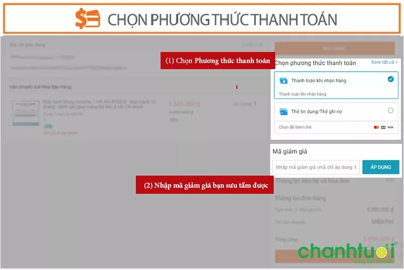 Chọn phương thức thanh toán