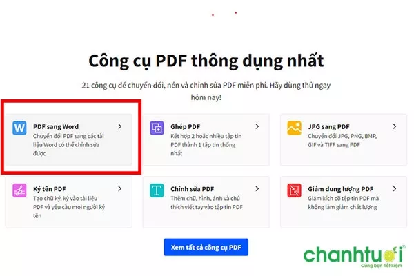 Chuyển PDF sang Word trên Smallpdf