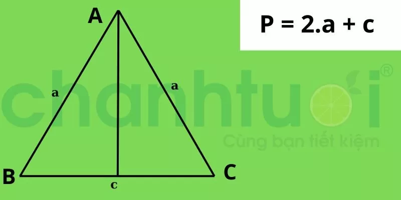 Công thức tính chu vi tam giác cân