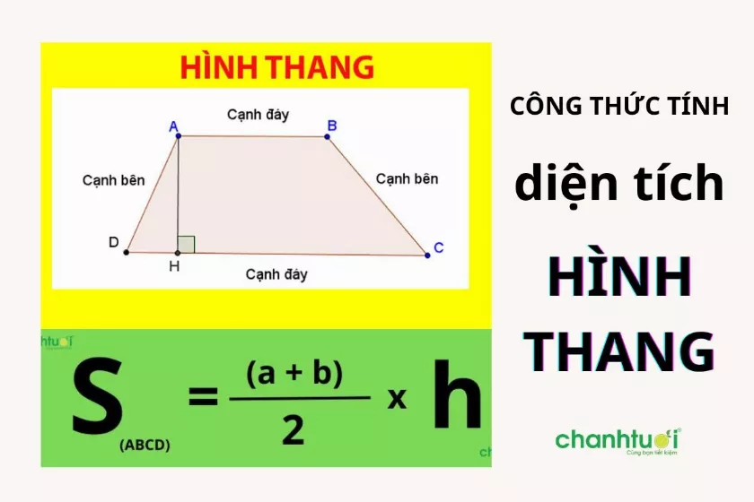 Công thức tính diện tích hình thang