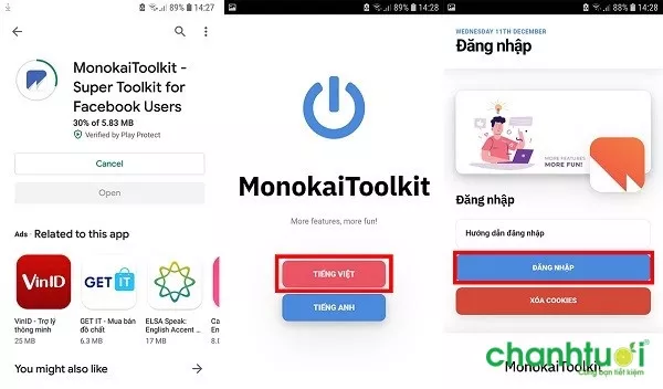 Đăng nhập Facebook trên MonokaiToolkit