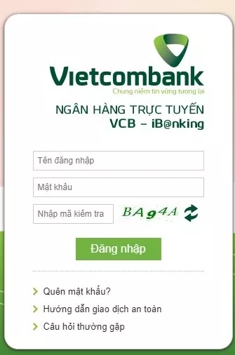 Đăng nhập Internet Banking Vietcombank