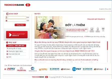 Đăng nhập Techcombank F@st i-Bank