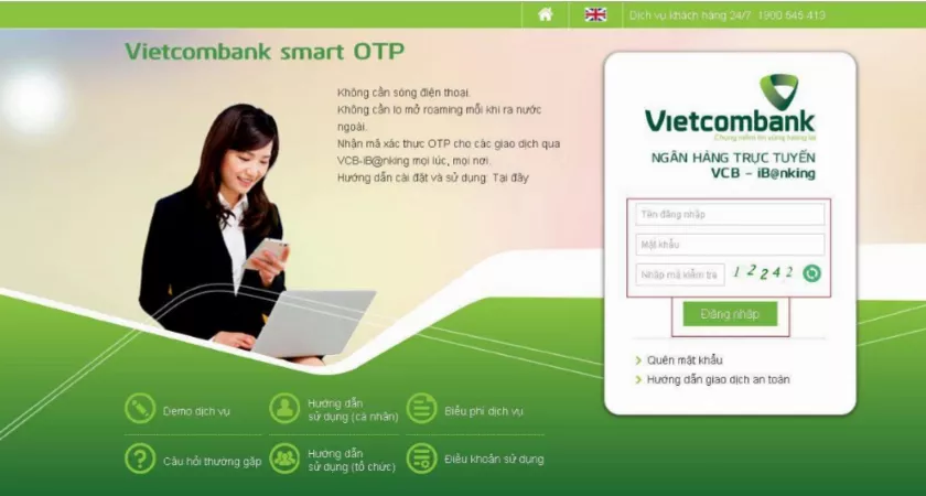 Đăng nhập Vietcombank iBanking