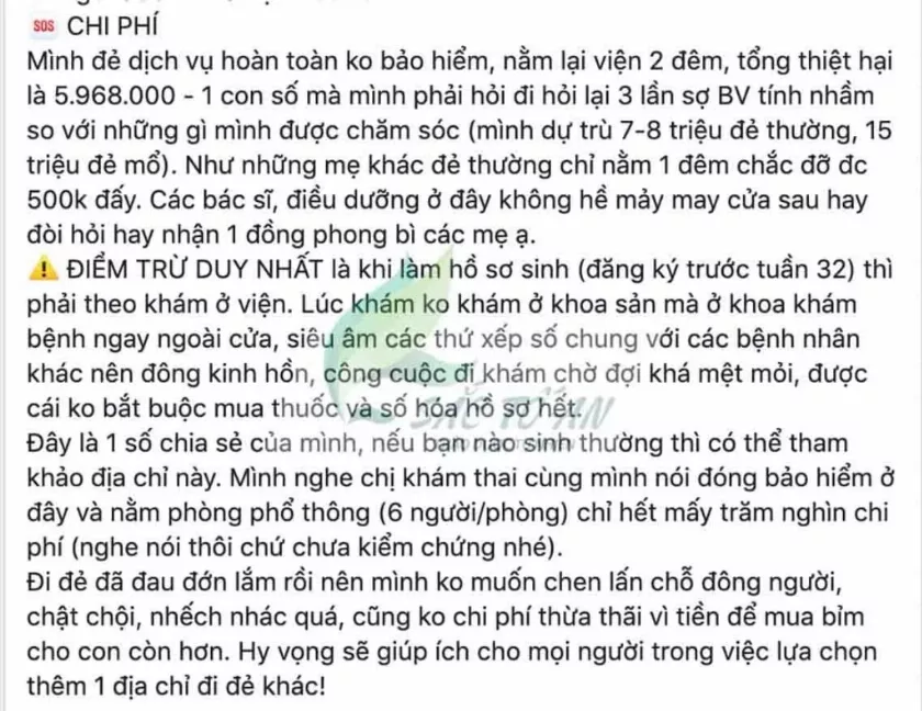 Đánh giá của các mẹ bỉm sữa về bệnh viện 108