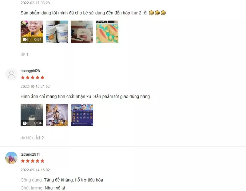 Đánh giá trên sàn Shopee