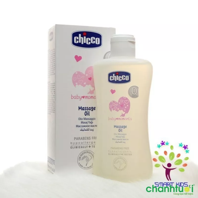 Dầu mát-xa chiết xuất cám gạo 0M+ Chicco