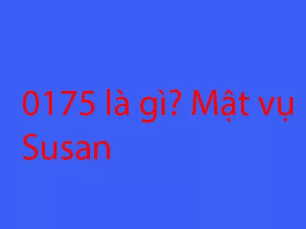 Dãy số 0175 là gì, Mật Vụ Susan 0175 là gì? Có nguồn gốc từ đâu?