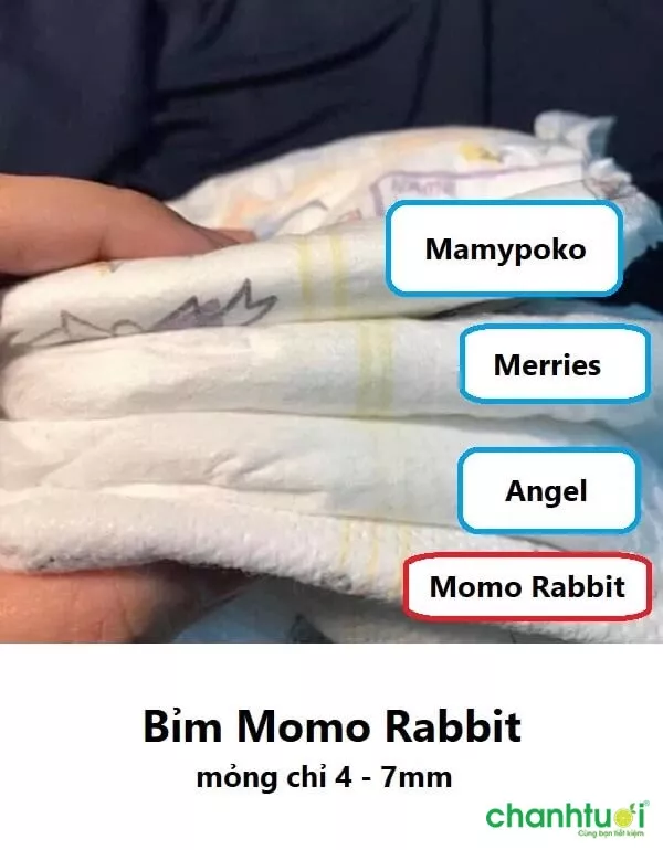 Độ mỏng nhẹ của bỉm Momo Rabbit