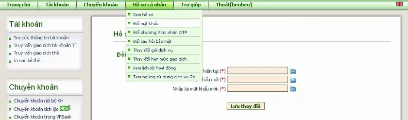 Đổi mật khẩu