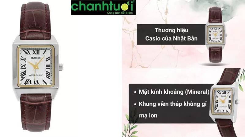 Đồng hồ nữ CASIO LTP-V007L-7B2UDF dây da