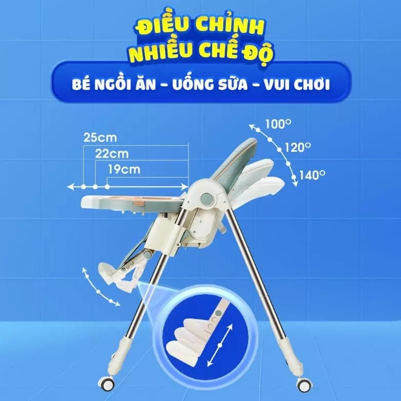 ghế ăn dặm Chilux điều chỉnh được nhiều chế độ