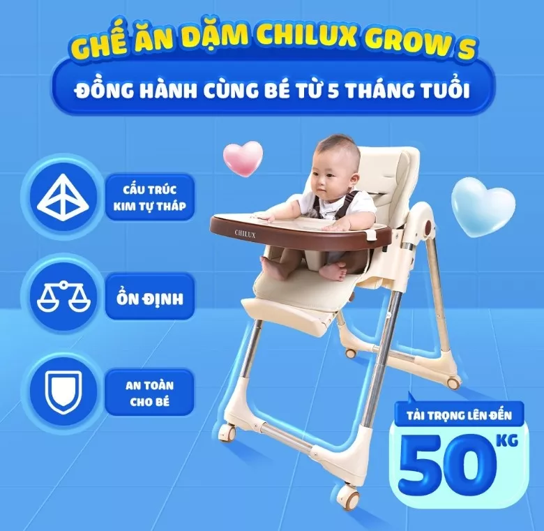 Ghế ăn dặm cho bé Chilux Grow S