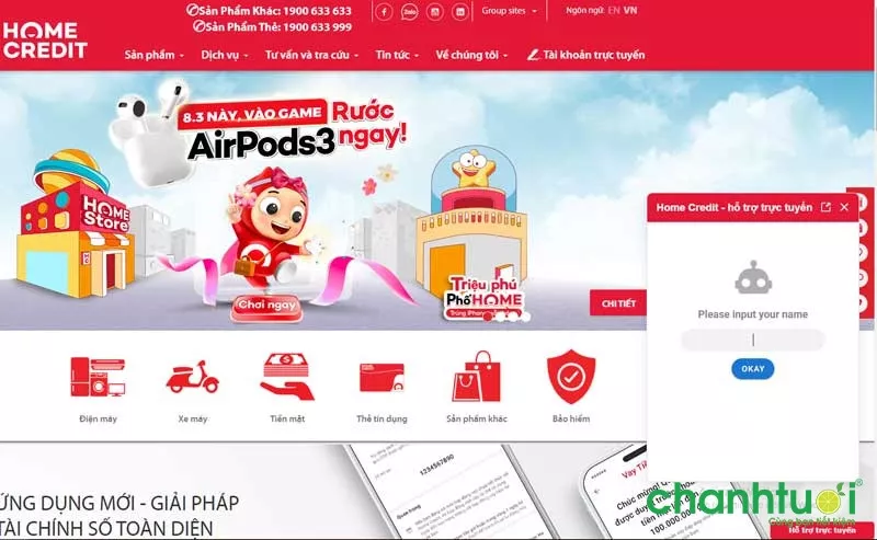 Hỗ trợ trực tuyến trên website