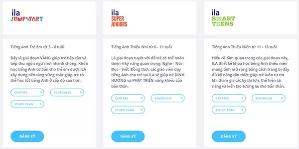 học phí ila cho trẻ em và thanh thiếu niên