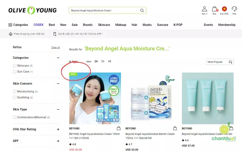 Kem Dưỡng Ẩm Beyond Angel Aqua: Best-seller tại Olive Young