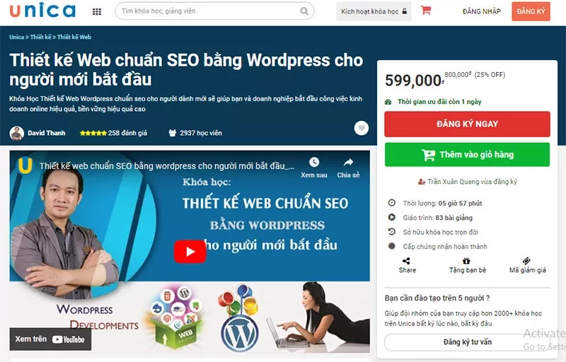 Khóa học thiết kế web chuẩn SEO