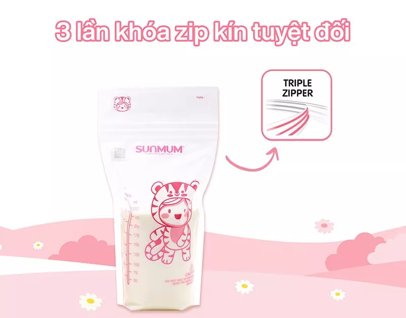 Khóa zip túi trữ sữa Sunmum