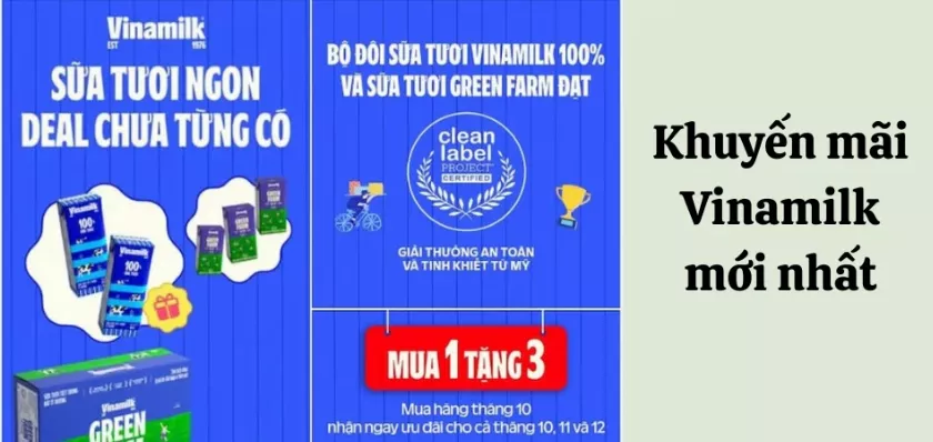 Khuyến mãi Vinamilk mới nhất – MUA 1 ĐƯỢC 3, RỦNG RỈNH ĐÓN TẾT